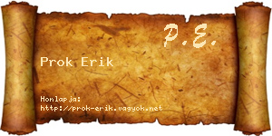 Prok Erik névjegykártya